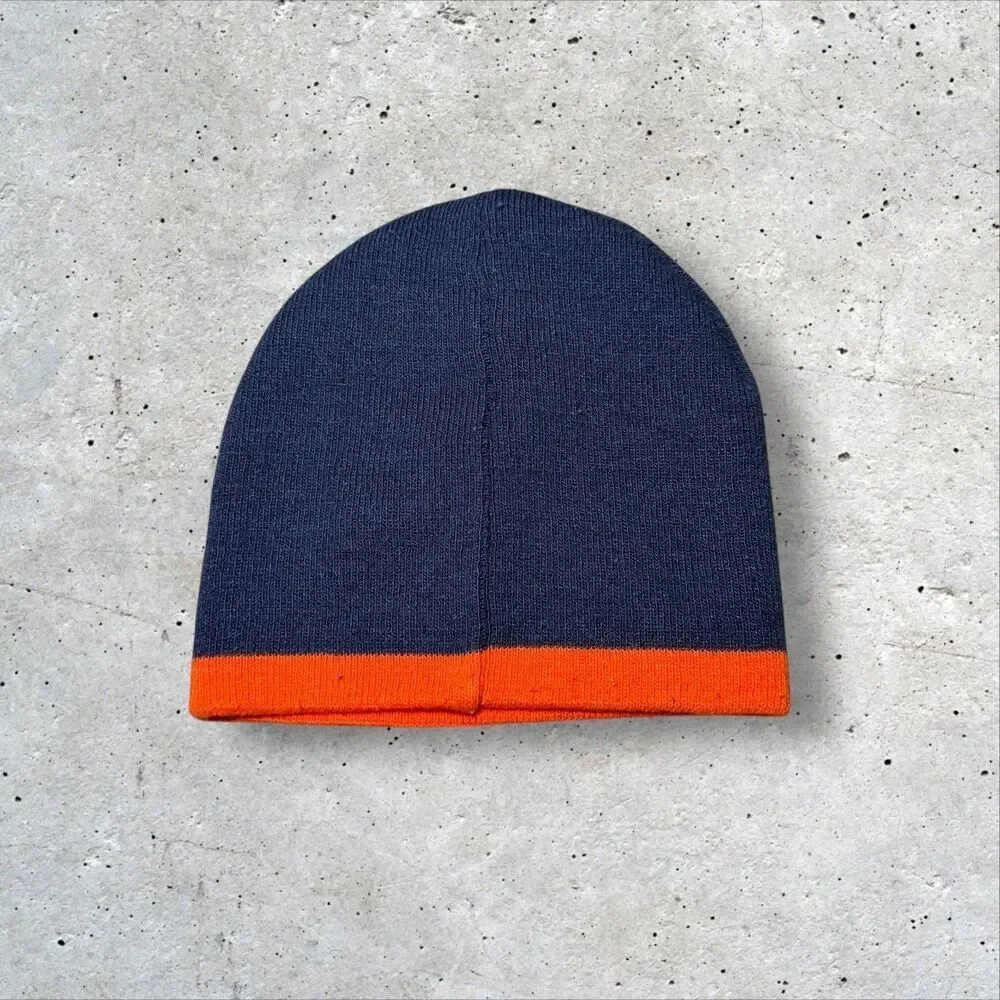 Denver Broncos NFL Team Apparel Knit Beanie Hat Navy Orange Youth One Size